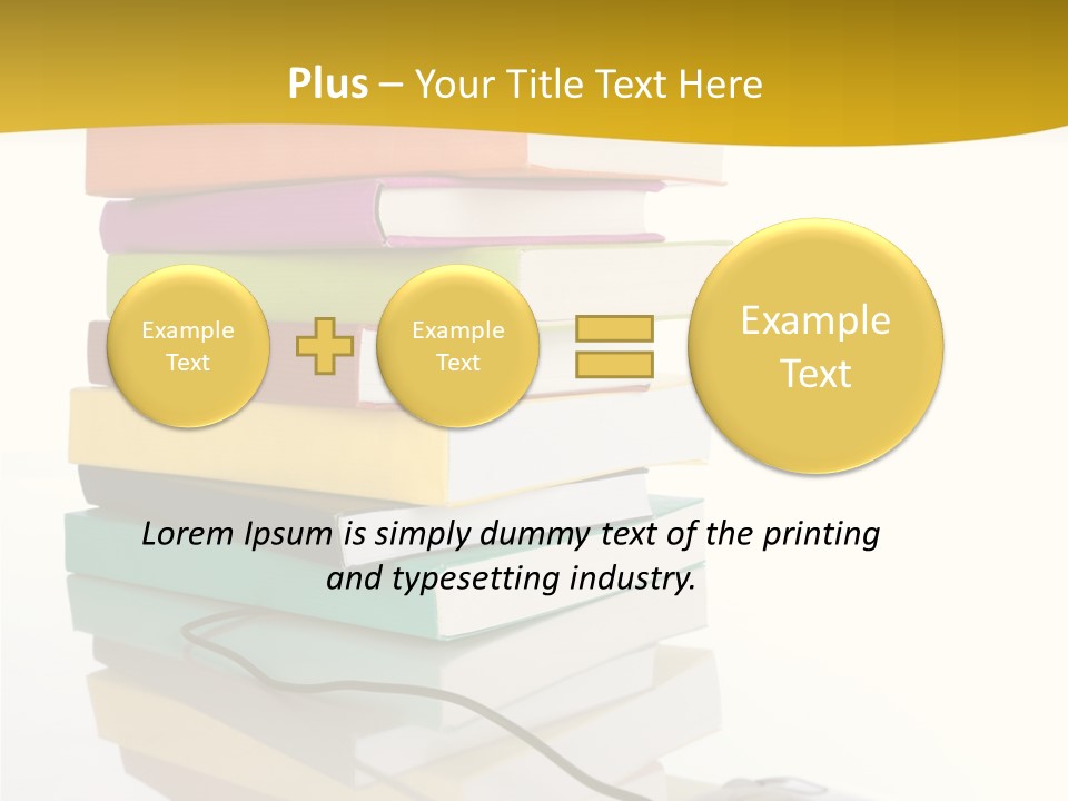 A Computer Mouse Sitting On Top Of A Pile Of Books PowerPoint Template