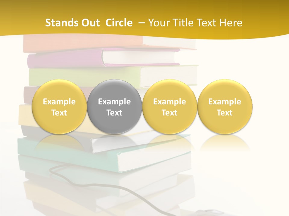 A Computer Mouse Sitting On Top Of A Pile Of Books PowerPoint Template