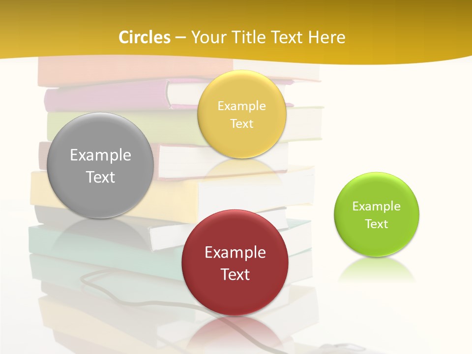 A Computer Mouse Sitting On Top Of A Pile Of Books PowerPoint Template