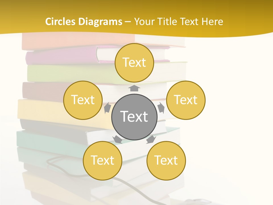 A Computer Mouse Sitting On Top Of A Pile Of Books PowerPoint Template