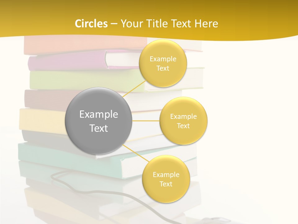 A Computer Mouse Sitting On Top Of A Pile Of Books PowerPoint Template