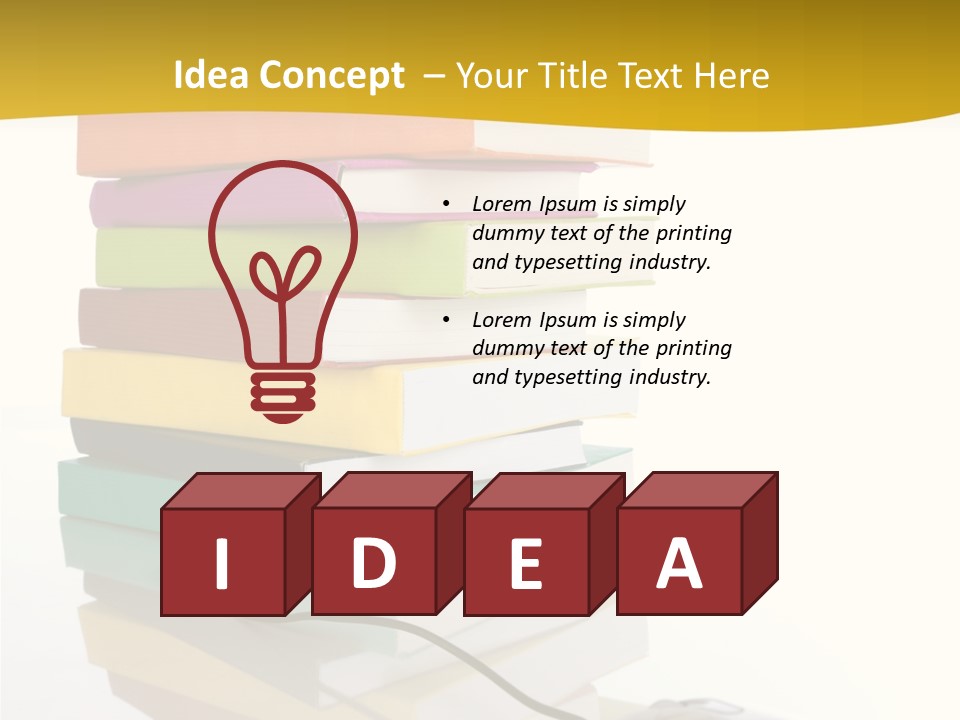 A Computer Mouse Sitting On Top Of A Pile Of Books PowerPoint Template