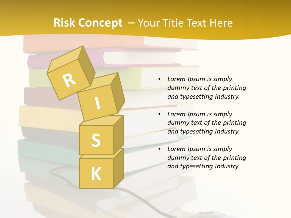 A Computer Mouse Sitting On Top Of A Pile Of Books PowerPoint Template