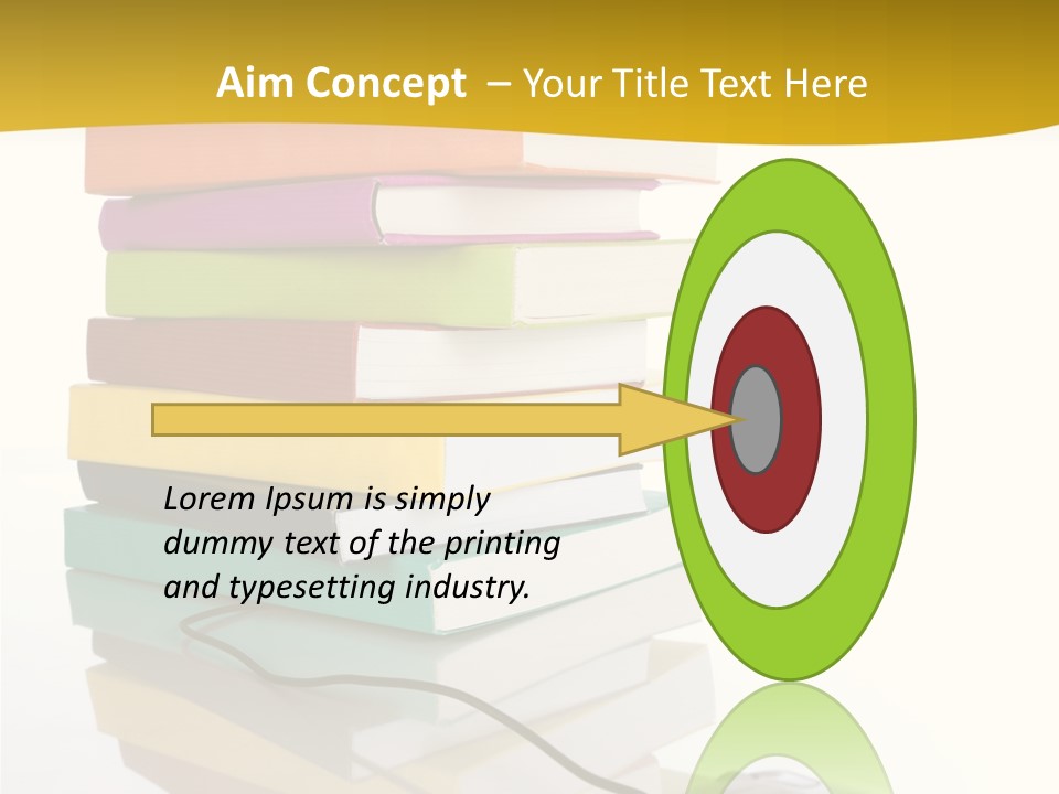 A Computer Mouse Sitting On Top Of A Pile Of Books PowerPoint Template