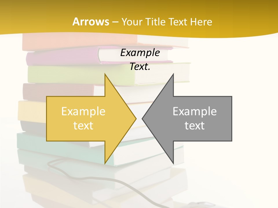 A Computer Mouse Sitting On Top Of A Pile Of Books PowerPoint Template