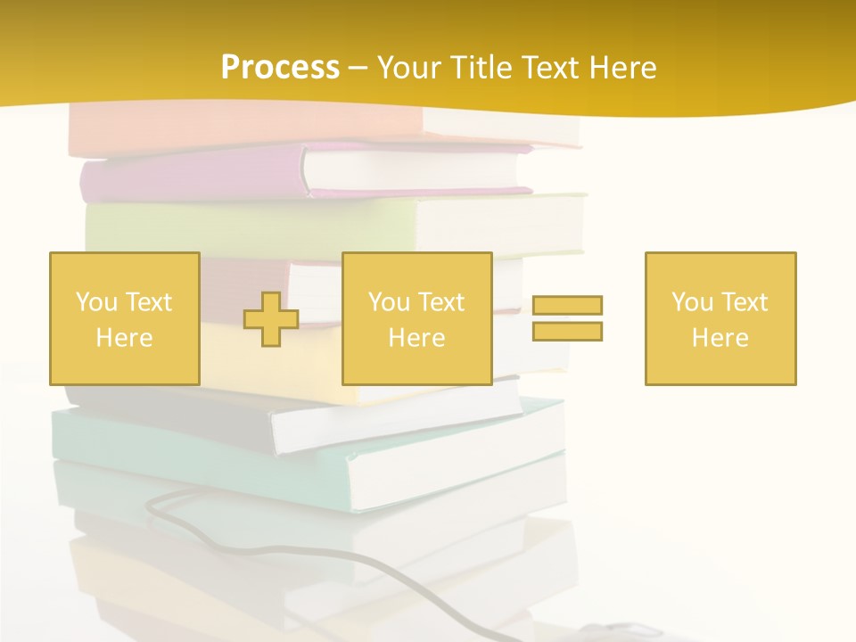 A Computer Mouse Sitting On Top Of A Pile Of Books PowerPoint Template