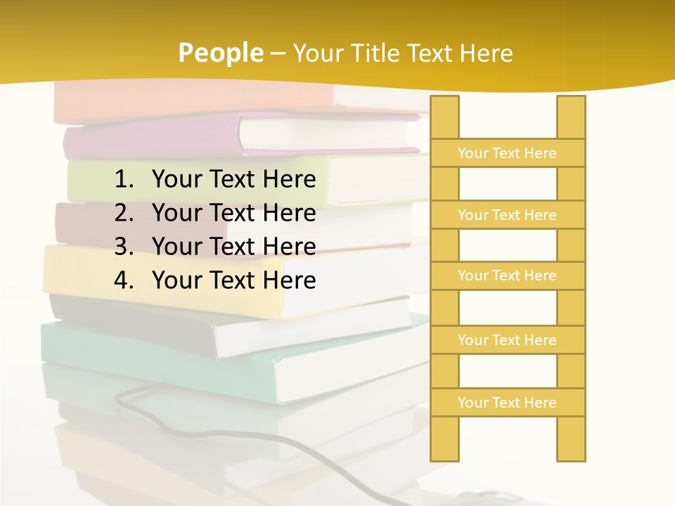 A Computer Mouse Sitting On Top Of A Pile Of Books PowerPoint Template