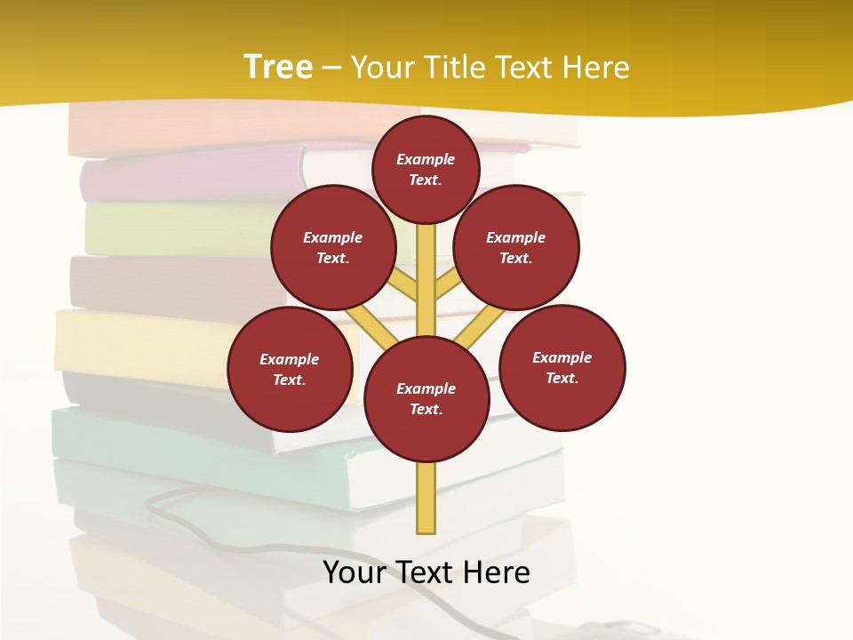 A Computer Mouse Sitting On Top Of A Pile Of Books PowerPoint Template