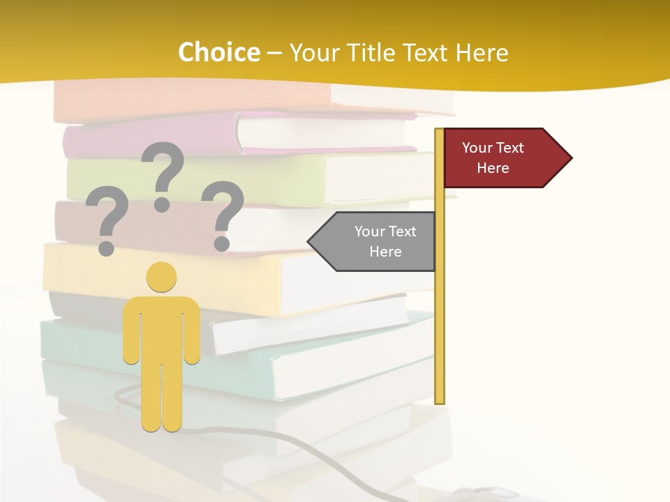 A Computer Mouse Sitting On Top Of A Pile Of Books PowerPoint Template