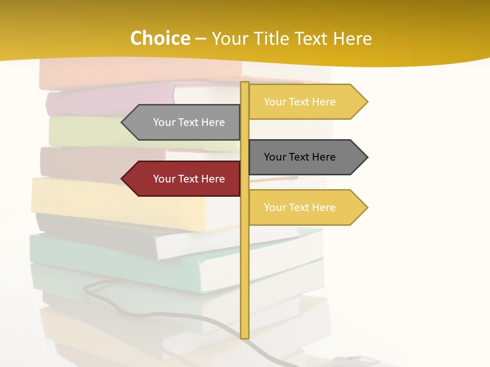 A Computer Mouse Sitting On Top Of A Pile Of Books PowerPoint Template