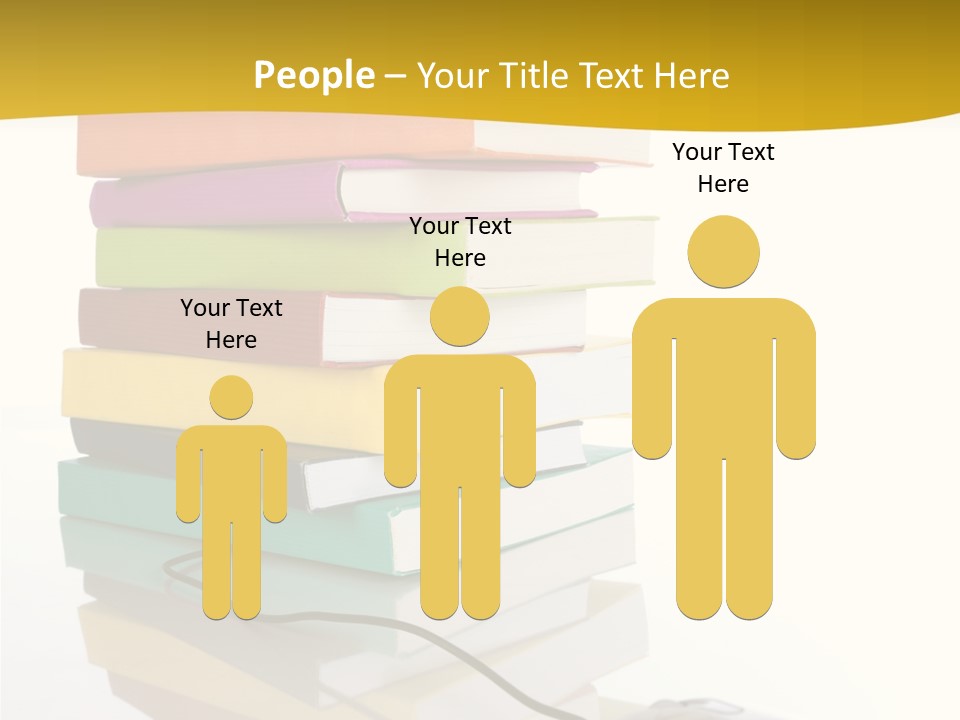 A Computer Mouse Sitting On Top Of A Pile Of Books PowerPoint Template