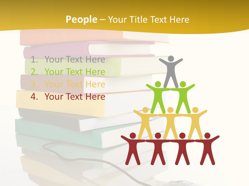 A Computer Mouse Sitting On Top Of A Pile Of Books PowerPoint Template