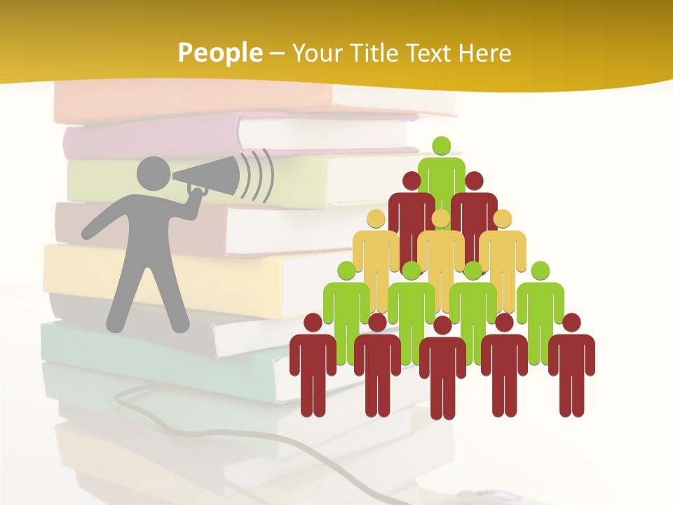 A Computer Mouse Sitting On Top Of A Pile Of Books PowerPoint Template