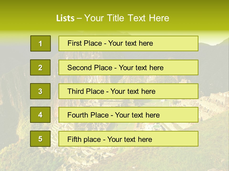 Pichu Andes South America PowerPoint Template