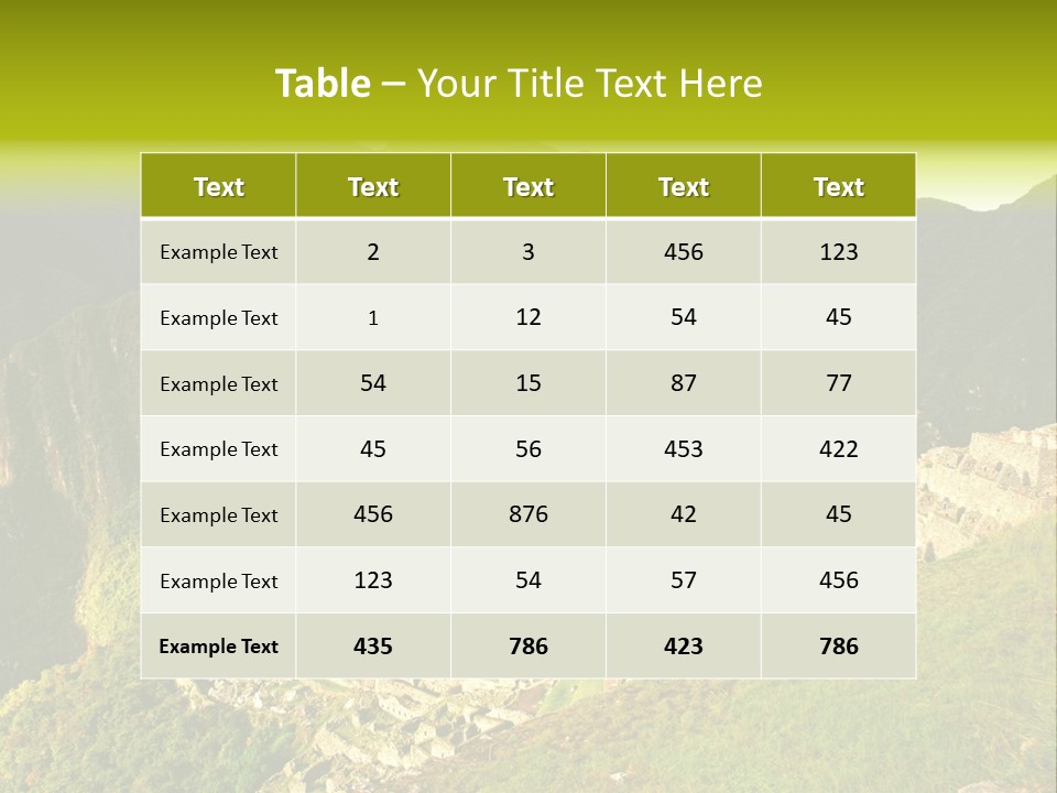 Pichu Andes South America PowerPoint Template