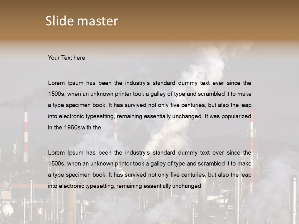 A Power Plant With Smoke Coming Out Of It PowerPoint Template