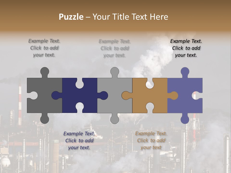 A Power Plant With Smoke Coming Out Of It PowerPoint Template