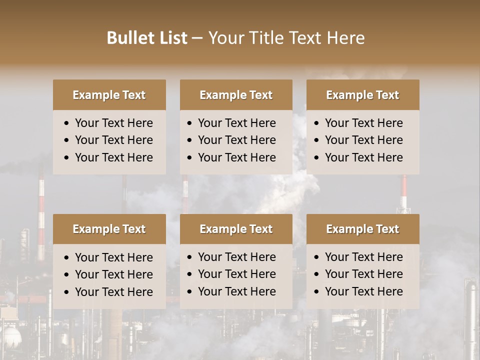 A Power Plant With Smoke Coming Out Of It PowerPoint Template