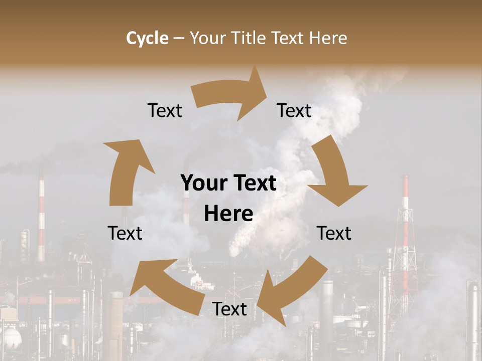 A Power Plant With Smoke Coming Out Of It PowerPoint Template