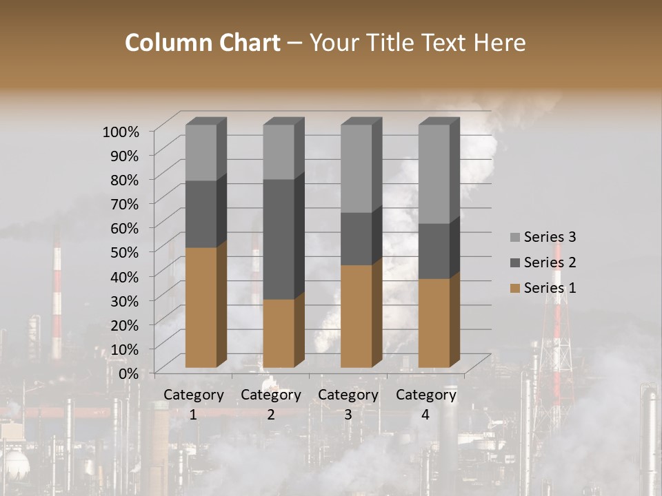 A Power Plant With Smoke Coming Out Of It PowerPoint Template