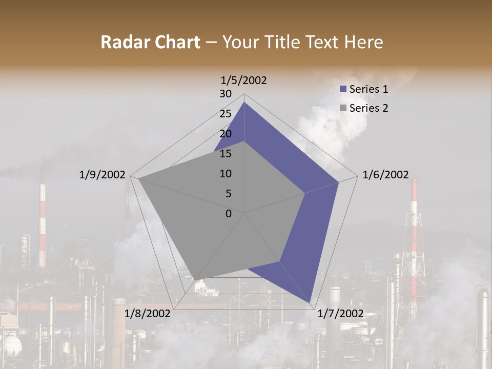 A Power Plant With Smoke Coming Out Of It PowerPoint Template