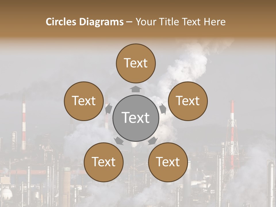 A Power Plant With Smoke Coming Out Of It PowerPoint Template