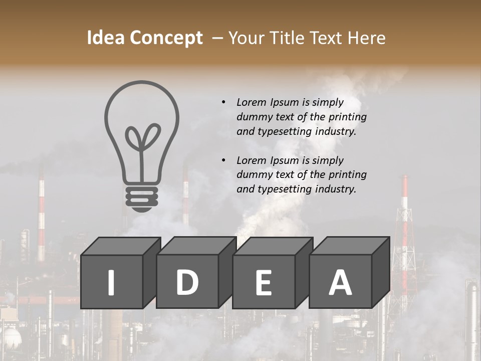 A Power Plant With Smoke Coming Out Of It PowerPoint Template