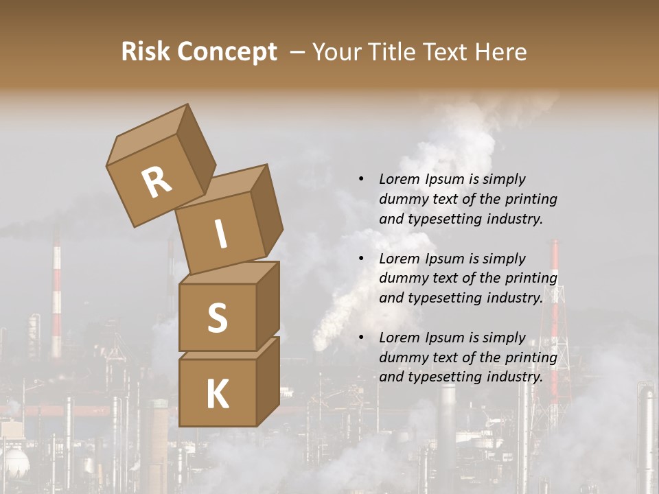 A Power Plant With Smoke Coming Out Of It PowerPoint Template