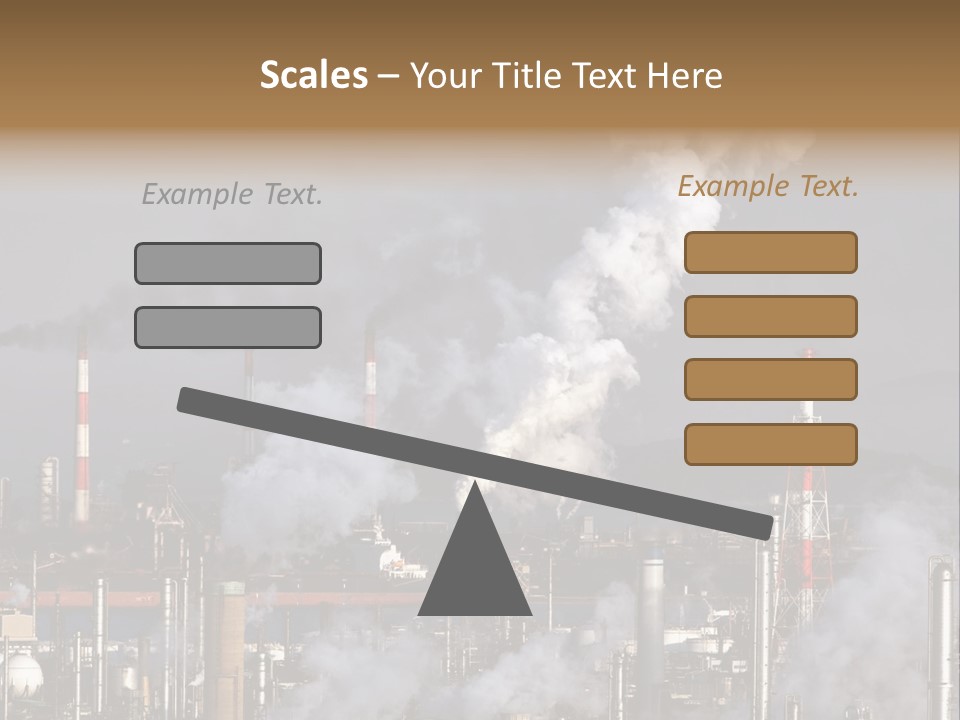 A Power Plant With Smoke Coming Out Of It PowerPoint Template