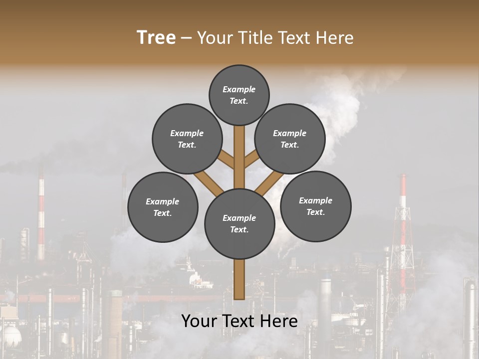 A Power Plant With Smoke Coming Out Of It PowerPoint Template