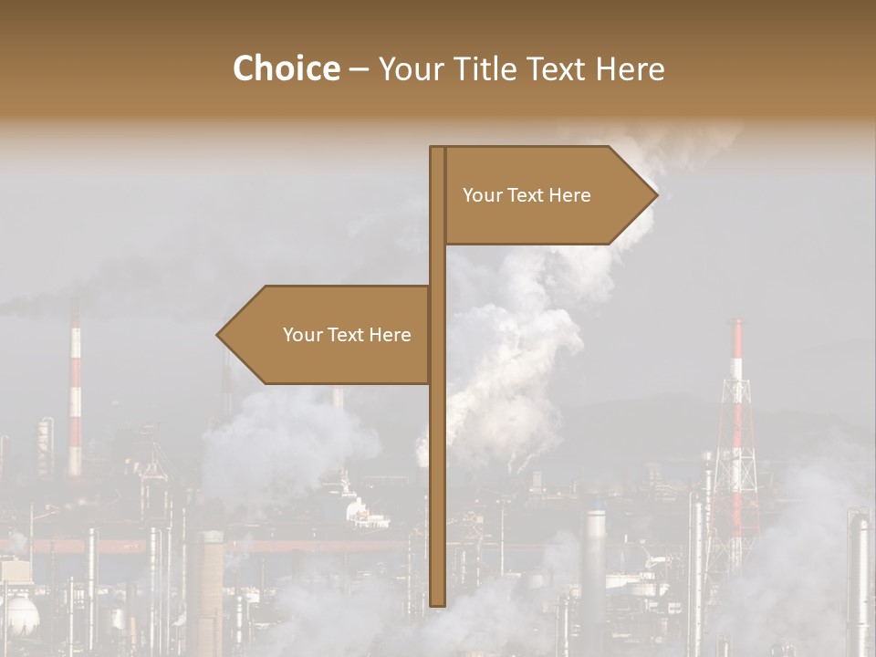 A Power Plant With Smoke Coming Out Of It PowerPoint Template