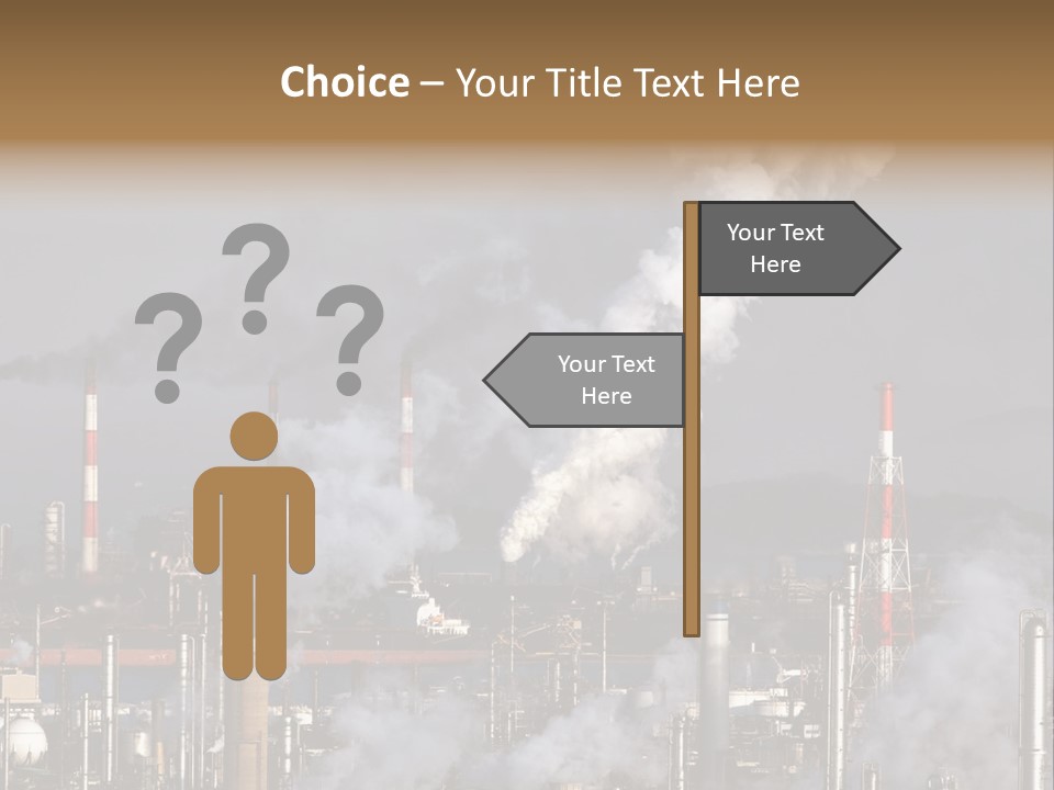 A Power Plant With Smoke Coming Out Of It PowerPoint Template