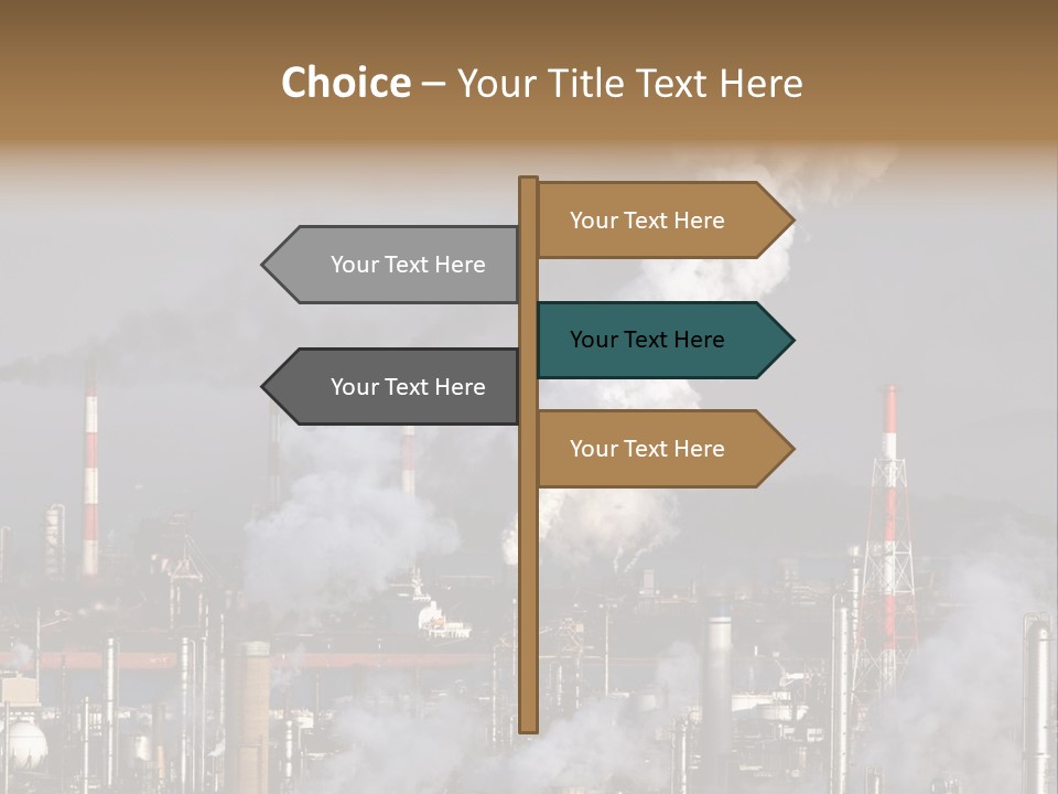A Power Plant With Smoke Coming Out Of It PowerPoint Template