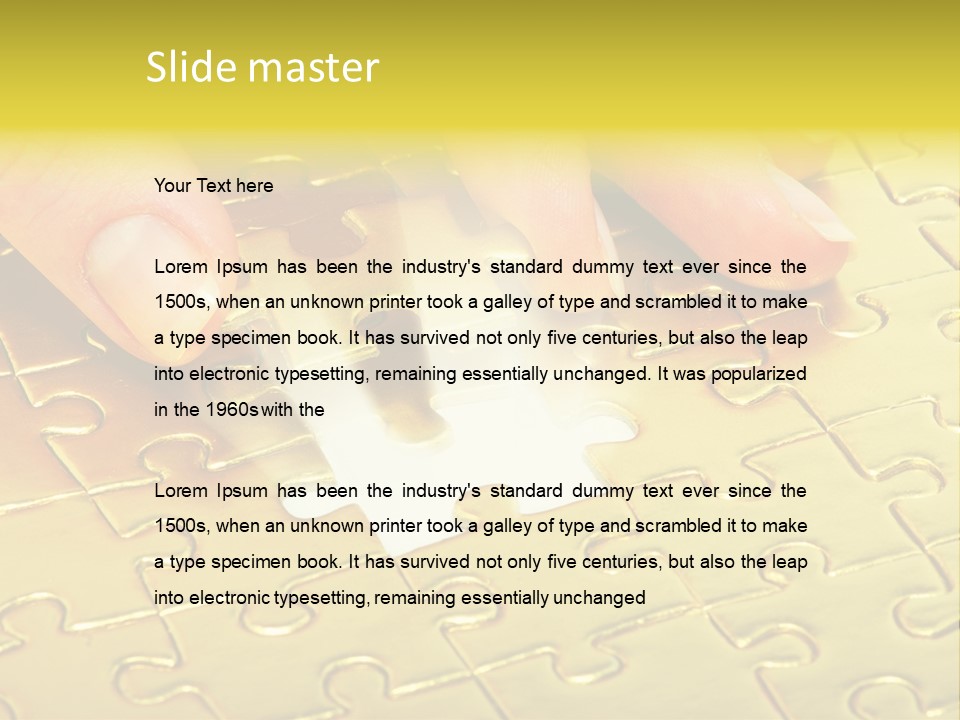 Difficulty Patience Gold PowerPoint Template