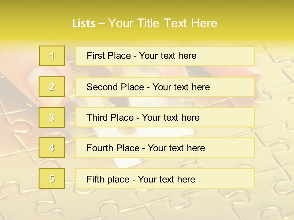 Difficulty Patience Gold PowerPoint Template