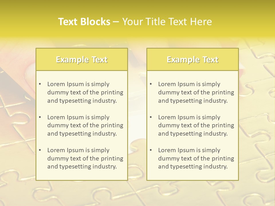 Difficulty Patience Gold PowerPoint Template