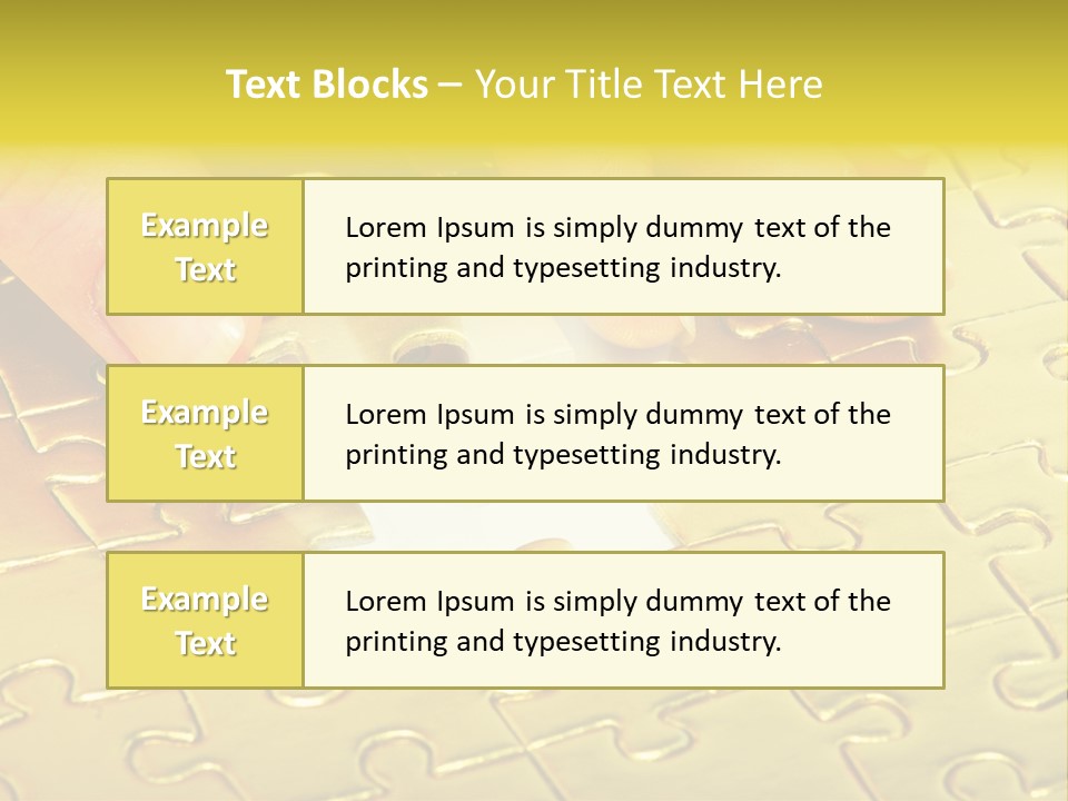 Difficulty Patience Gold PowerPoint Template