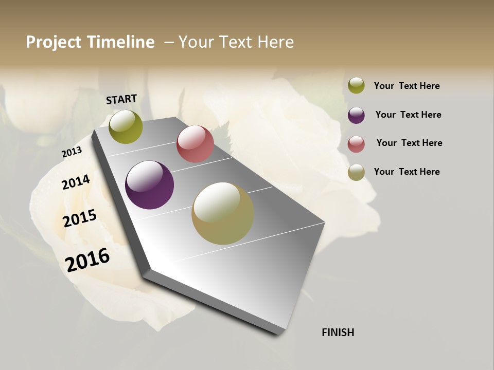 Roses White Vase PowerPoint Template