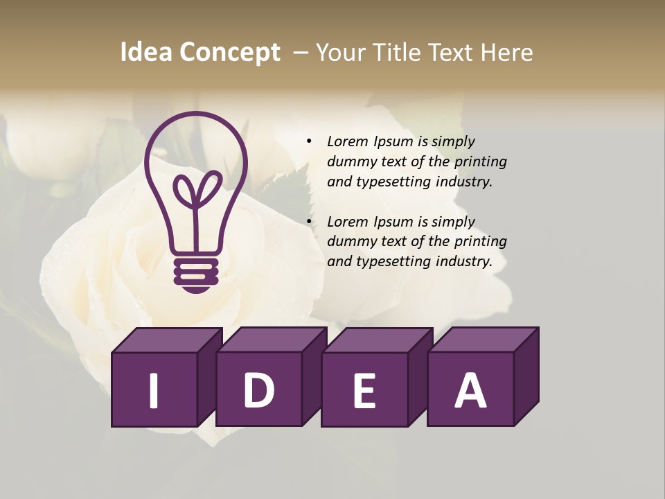 Roses White Vase PowerPoint Template