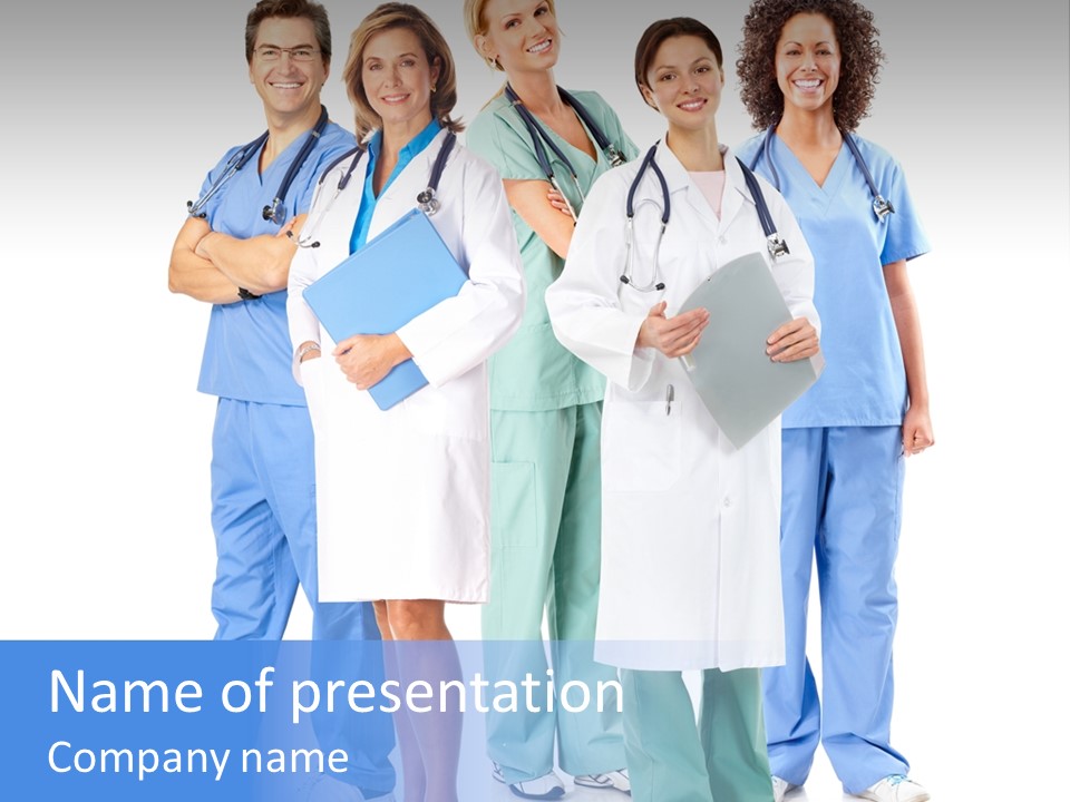 Happy Stethoscope White PowerPoint Template