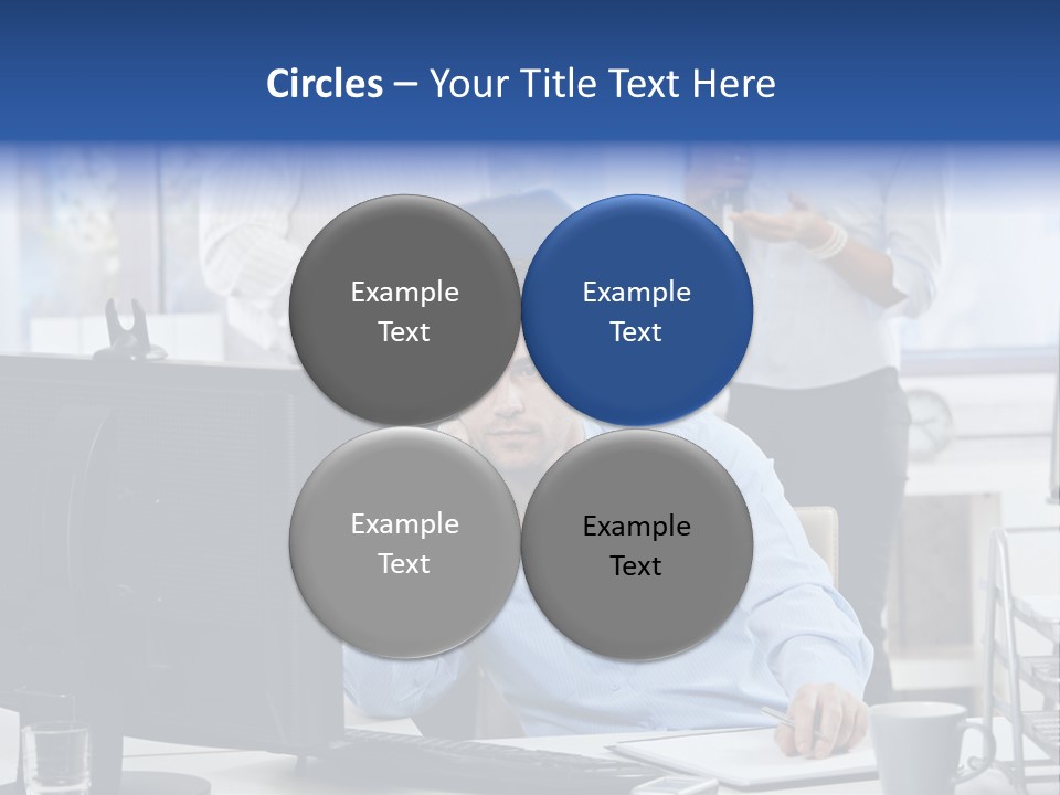 Male Associates Monitor PowerPoint Template