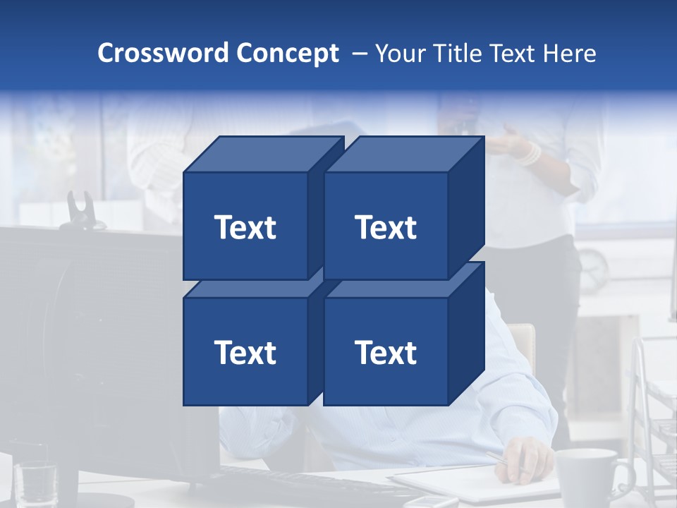 Male Associates Monitor PowerPoint Template