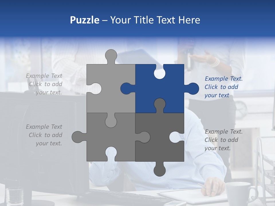 Male Associates Monitor PowerPoint Template