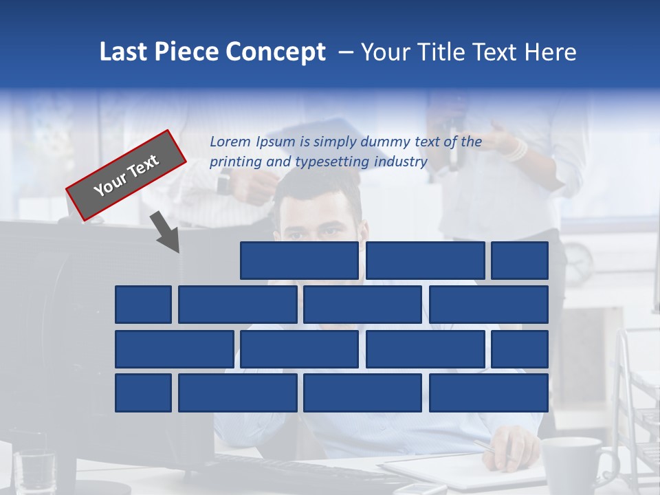 Male Associates Monitor PowerPoint Template