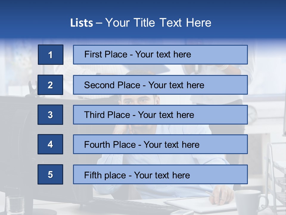 Male Associates Monitor PowerPoint Template