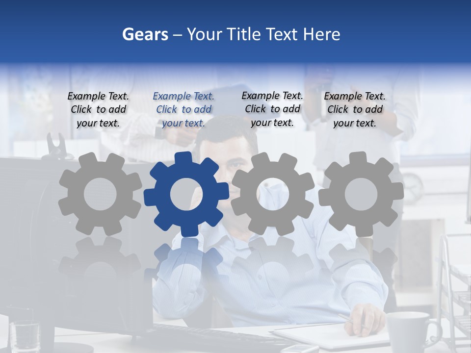 Male Associates Monitor PowerPoint Template