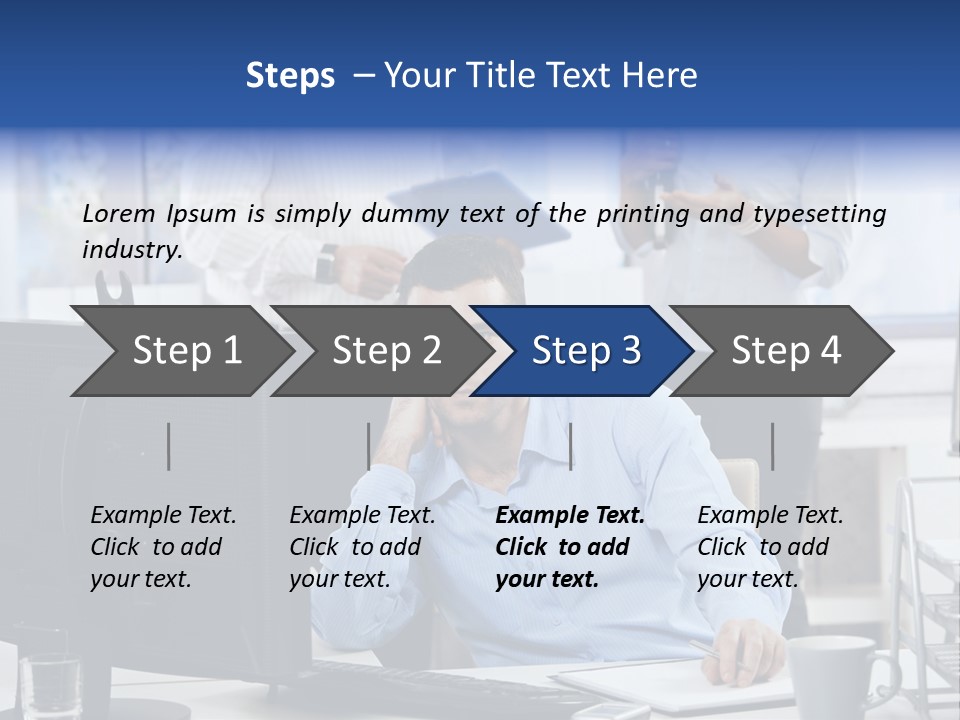 Male Associates Monitor PowerPoint Template