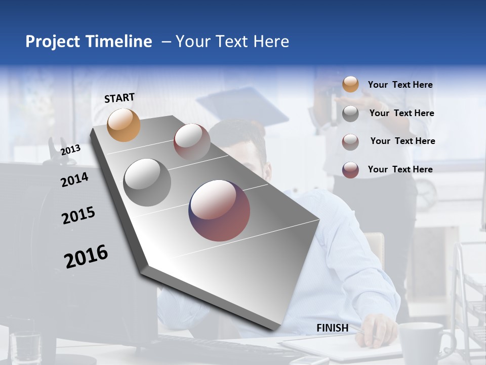 Male Associates Monitor PowerPoint Template