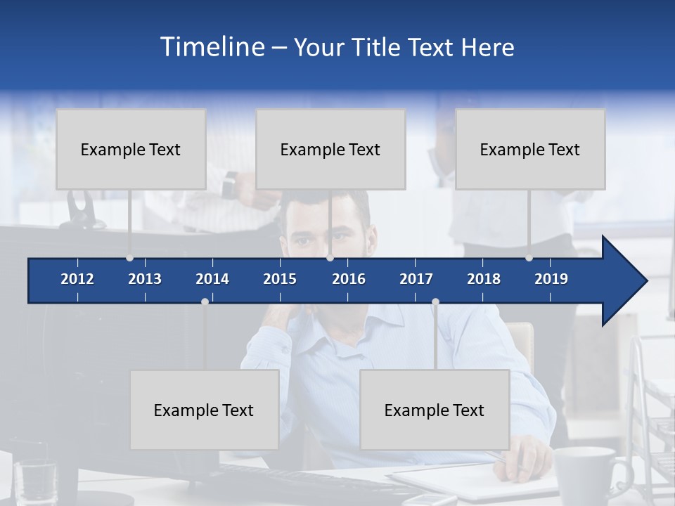 Male Associates Monitor PowerPoint Template