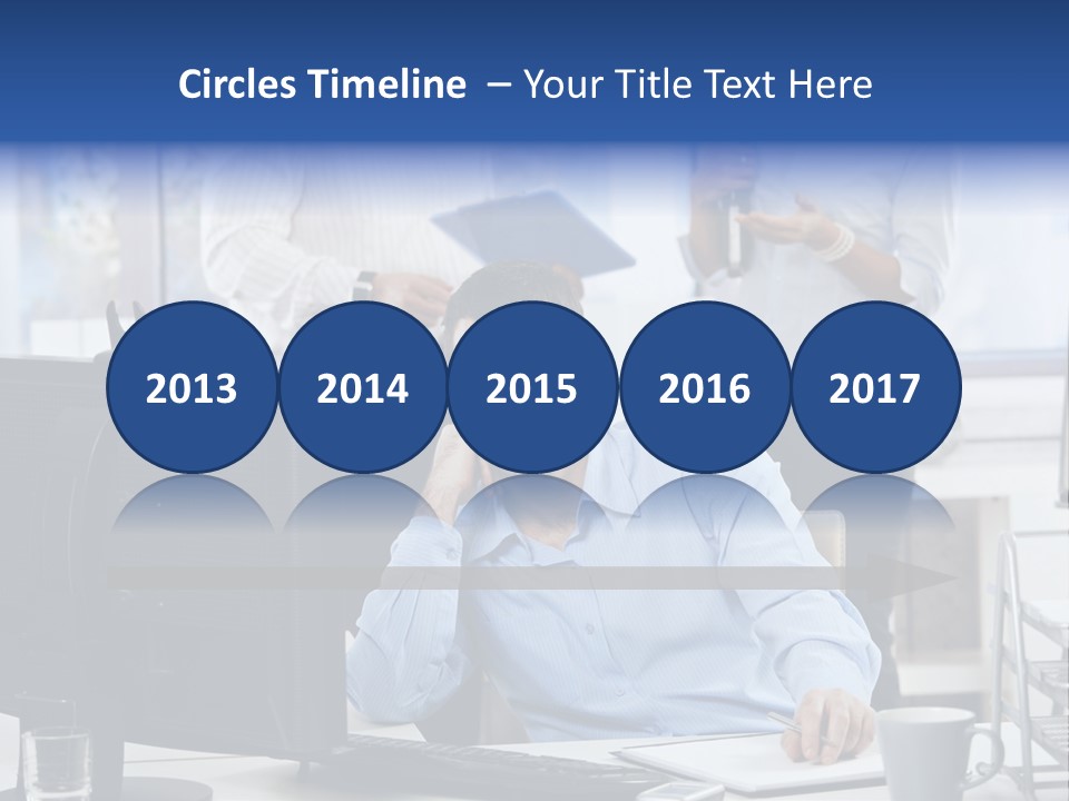 Male Associates Monitor PowerPoint Template